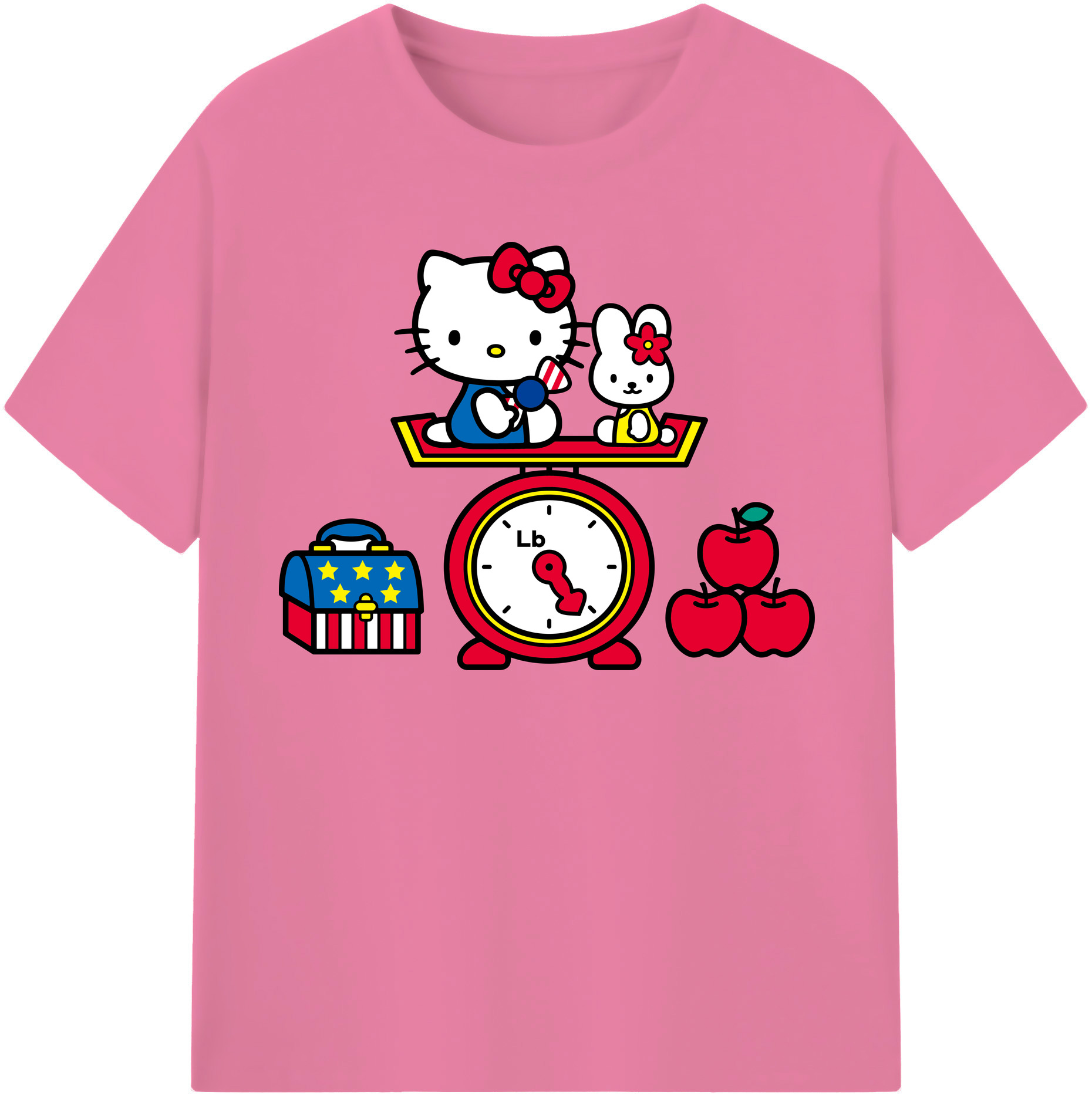 （画像用） Hello Kitty ハローキティ 綿100％半袖Tシャツ（フロントプリント）